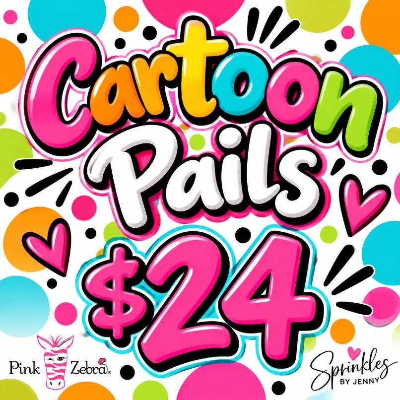Cartoon Pails - Smurfs, Garfield, SpongeBob, or Teenage Mutant Ninja Turtles